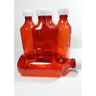 Imagem de Pacote com 6 frascos de medicamento RX graduado oval de 227 g com tampas