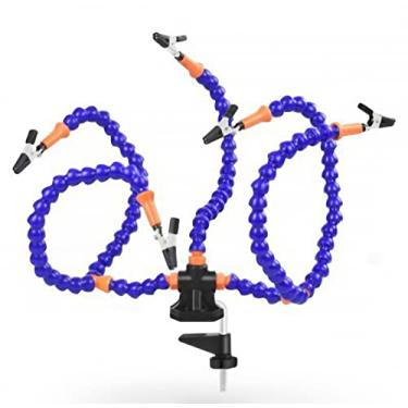 Imagem de Braço de solda universal com cinco garras, estação de solda multifuncional, peças de modelo de joias, suporte de mesa