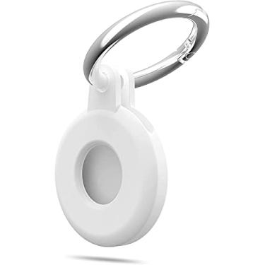 Imagem de Adequado para capa Aircovered Air Tag – Capa protetora macia de silicone compatível com Apple AirTag, capa antiperda de localizador de chaves (branca)