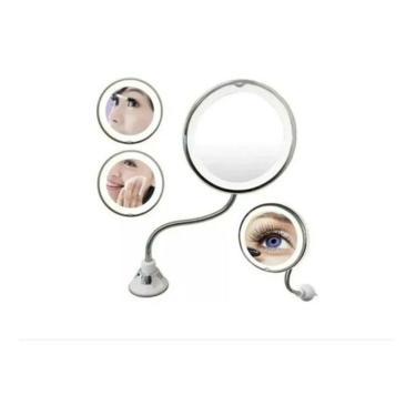 Imagem de Espelho Led Aumento 10x / 5x Flexivel Ventosa Sobrancelhas