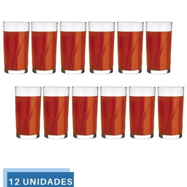 Imagem de Jogo 12 copo Brisa 300ml Vidro Suco Agua Transparente Nadir
