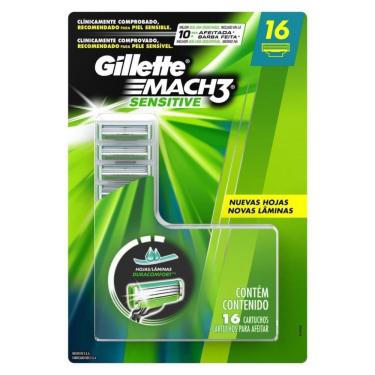 Imagem de Carga Gillette Mach3 Sensitive com 16 unidades