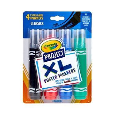 Imagem de Crayola XL Poster Markers, Assorted Classic Colors, School Supplies, 4 Count
