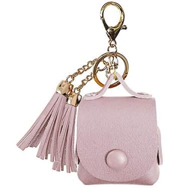 Imagem de Capa de carregamento para Apple Airpods, capa de couro PU Modos Logicos com um par de borlas caídas para Apple Airpods 1/2 capa de carregamento, TaroPurple