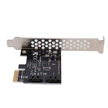 Imagem de Yunir Placa de Extensão PCI-E para SATA 3.0, 2 Portas SATA III 6Gbps, Compatível com PCI-E (1X 4X 8X 16X), Suporte para (R) XP / server2003 / VISTA / 7/8 (32 / 64bit) / Mac / Linux