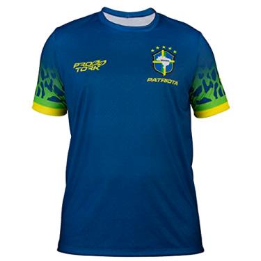 Imagem de Camiseta Baby Look Feminina Pro Tork Brasil Seleção Copa 2022 Tam P Azul, Modelo: CP-308AZ-2