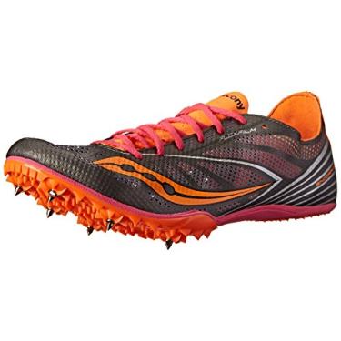 Imagem de Saucony Tênis feminino Endorphin MD4 Track, Prata/laranja/rosa, 11