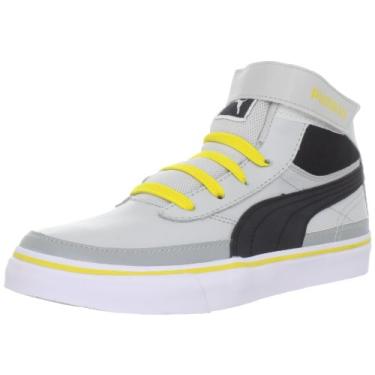 Imagem de Puma Maeko S Mid V Tênis (bebê/criança pequena/criança grande), Cinza/preto/pedreira/limão, 12 Little Kid