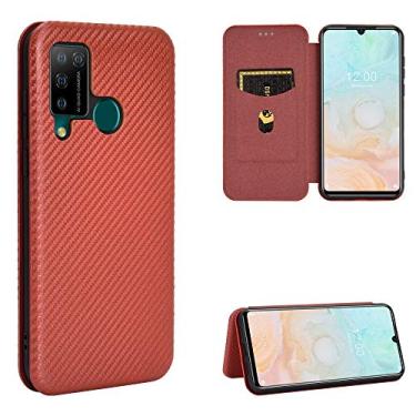 Imagem de YUNCHAO Caixa de telefone Para Doogee N20 Pro Carbon Fiber Texture Horizontal Flip TPU + PC + PU couro de couro com slot de cartão capa para celular