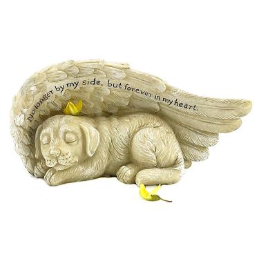Imagem de Bellaa 22830 Estátua de Tributo de Marcador Memorial para Animais de Estimação de Anjo 20,3 cm