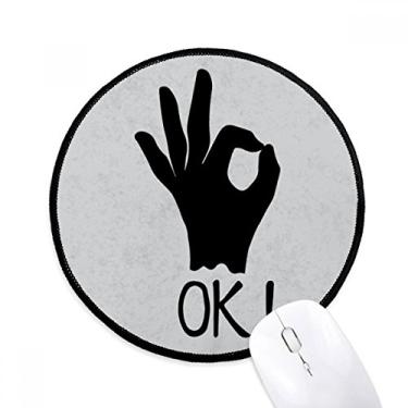 Imagem de DIYthinker OK contorno personalizado gesto mouse pad desktop escritório tapete redondo para computador