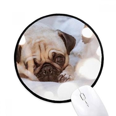 Imagem de DIYthinker Bulldog Pet Animal Lonely Picture Mouse Pad Desktop Office Tapete Redondo para Computador