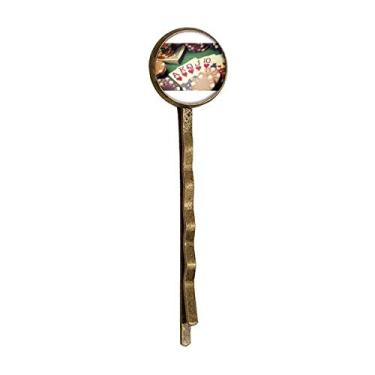 Imagem de Hearts Flush Poker Gambling Foto Retro Metal Hair Bobby Pin Headwear