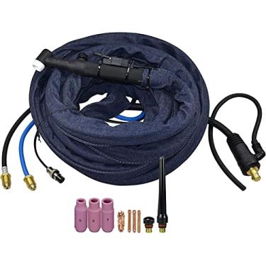 Imagem de RIVERWELD Tocha de soldagem WP-18FV-25 WP18FV TIG completa com cabeça de válvula flexível e de gás resfriada a água 350Amp 25 pés 7,6 m