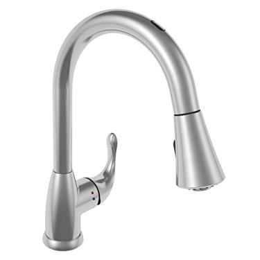Imagem de Torneira c/sensor monocomando misturador de cozinha 2 jatos com bica móvel e retrátil escovado, Arell, ARE-MC02-AE-S