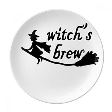 Imagem de Prato de cerveja de bruxa com design de citação inglesa decorativo de porcelana Salver louças de jantar