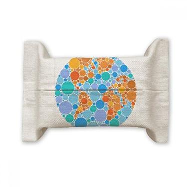 Imagem de Bolsa de linho de algodão com suporte para cobertura de papel facial Mapa-múndi azul laranja