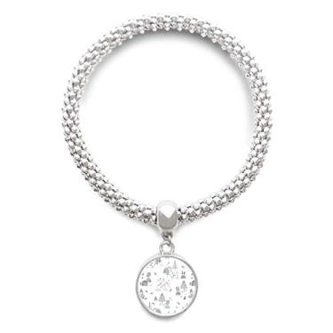 Imagem de DIYthinker Pulseira de prata com pingente de pássaro e estrela de grama com desenho animado e corrente ajustável