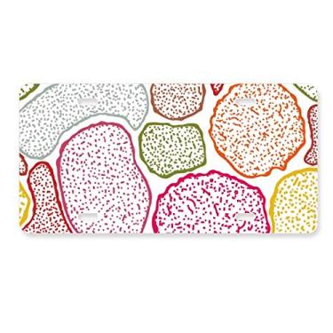 Imagem de DIYthinker Placa de licença biológica colorida com estrutura de células de microscópio decorativo em aço inoxidável