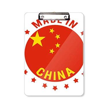 Imagem de Feito na China Estrelas Vermelho Amarelo Chinês Prancheta Pasta Bloco de Escrita Placa de Apoio A4