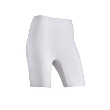 Imagem de Calça feminina Indera acima do joelho 100% algodão 1x1 canelada (pacote com 3), Branco, X-Large