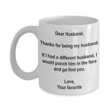 Imagem de Presentes divertidos de marido - Caneca de café I'd Punch Another Husband In The Face - Caneca de presente de mordaça do seu filho