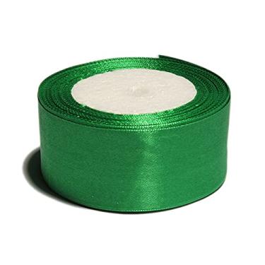 Imagem de SOUGAO Fita de cetim de seda rolo de cetim fita de tecido (40 mm de largura 22 m de comprimento), use para embalagem de presente, artesanato, costura, fita de cabelo de casamento (verde)