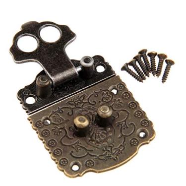 Imagem de Antique Brass decorativa Buckles Alternar Ferrolho Trava Captura Fecho Mobiliário Hardware para Jewelry Chest Suitcase caixa caso 53x41mm YYDFPIIA