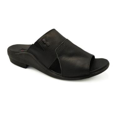 Imagem de Chinelo Itapuã Slide Canoinha Masculino Couro Preto 4611