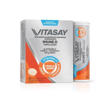 Imagem de Suplemento Vitamínico Vitasay Imune D Trip 20 Comprimidos Efervescentes 20 Comprimidos Efervescentes