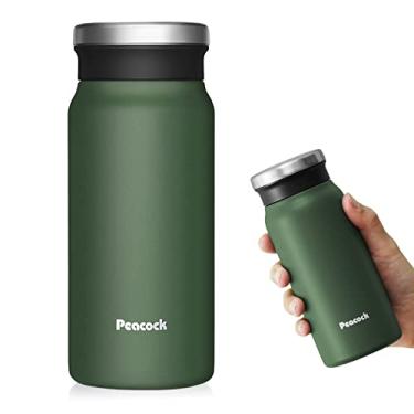 Imagem de Caneca térmica de viagem de café de 400 ml, caneca de café de viagem à prova de derramamento, garrafa térmica de café para homens e mulheres, copo de café isolado verde pinho