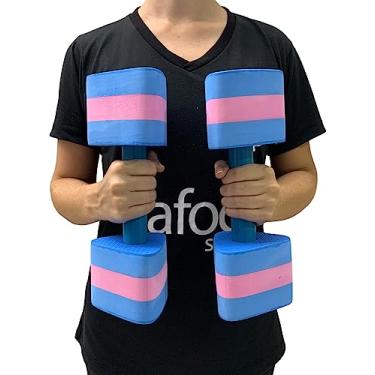 Imagem de Par Halteres Hidroginástica Natação Hidroterapia em EVA DF1092-R M Dafoca Sports Azul/Rosa