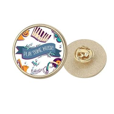 Imagem de Fone de ouvido de música para piano elétrico com som redondo de metal dourado broche clipe, Medium, não aplicar