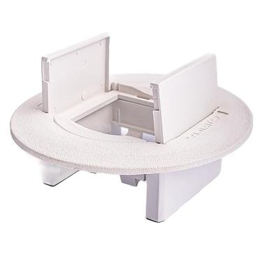 Imagem de Caixa Elétrica Embutir Redonda para Móvel com 2 Tomadas Qtmov (Branco-20A-10A)