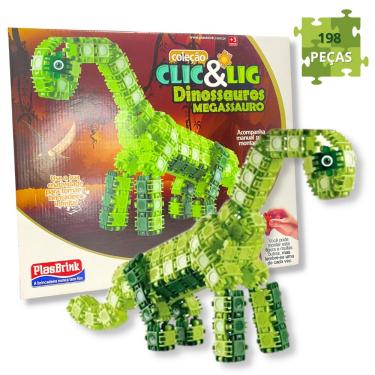 BRINQUEDO BLOCOS DE MONTAR INFANTIL KIT 4 DINOSSAUROS 112 PC :  : Brinquedos e Jogos