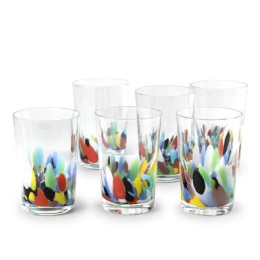 Imagem de Conjunto com 6 Copos Multicor Colorido Murano Cristais Cadoro