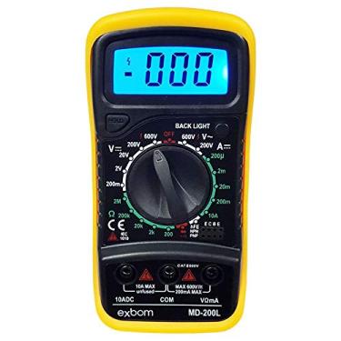 Imagem de Multímetro Digital Profissional Portátil com Cabo Multi Teste Exbom MD-200L