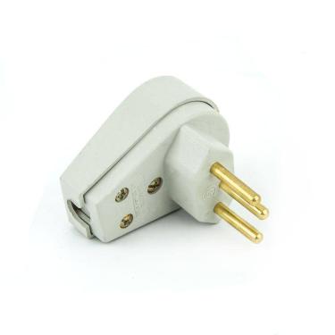 Imagem de Plug Macho Tomada Elétrica Tripolar 20a 90 Graus - Branco