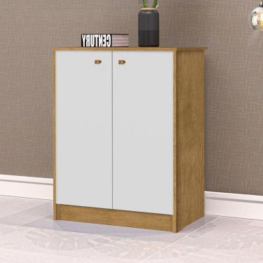 Imagem de Armário para Escritório Baixo 2 Portas Office J&A Móveis Marrom/Off White