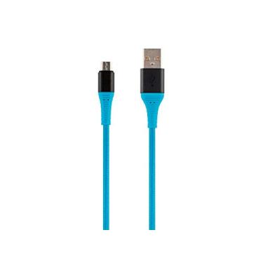 Imagem de Monoprice Cabo de carregamento e sincronização USB 2.0 Micro B para tipo A – 1,8 m – Azul, durável, nylon reforçado com Kevlar – Série AtlasFlex
