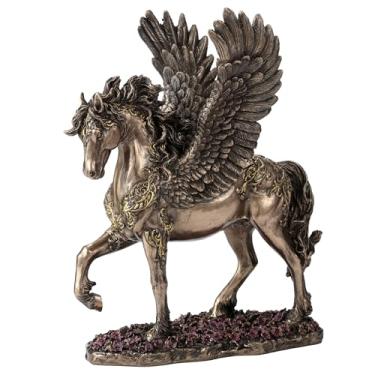 Imagem de Veronese Design Estátua de resina fundida a frio com cavalo alado de Pegasus divino de 25,5 cm, acabamento em bronze, escultura animal