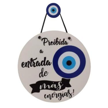 Imagem de Placa Decorativa Mandala Mdf Olho Grego 20cm Com Pendurador - Bello En