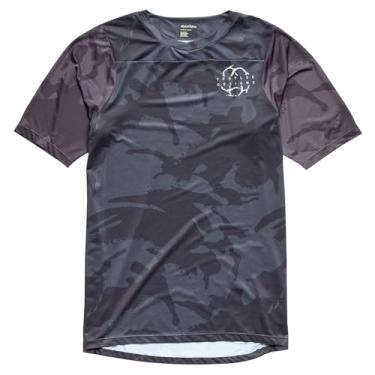 Imagem de Troy Lee Designs Camiseta de mountain bike adulto Skyline de manga curta, Sombra camuflada, carbono, XXG