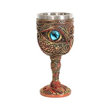 Imagem de Ottalent Copo de vinho de aço inoxidável The Eye of the Dragon Cálice, Dungeons and Dragons Medieval DragonWine Cups 198 g. Presente masculino (olhos azuis)