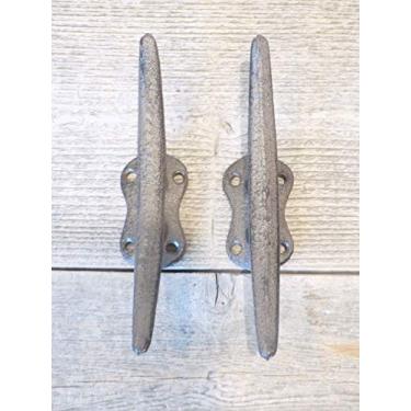 Imagem de 2 ganchos de parede náuticos de 13,7 cm, moldura de ferro fundido