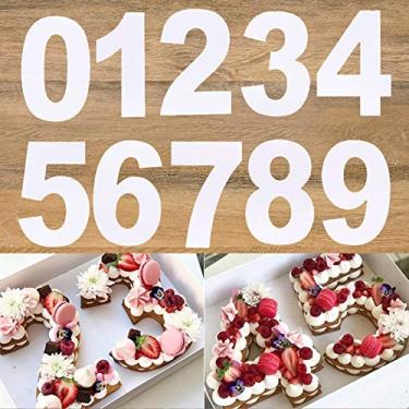 Imagem de 0-8 moldes numéricos de estênceis de bolo, 30,5 cm, número árabe, máquina de bolo, enchimentos decorativos, ferramentas para assar bolos em camadas, para aniversário de casamento, aniversário (30,5