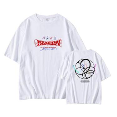 Imagem de Camiseta Aespa Solo Armageddon K-pop Support Camiseta estampada solta streetwear algodão casual camiseta diária unissex para fãs, Branco, 3G