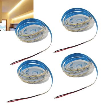 Imagem de Fita Led 3000K 5 Metros 16W 240 Leds Kit 4 Unidades Sala Quarto Teto Sanca Gesso Espelho Iluminaçao Decoraçao