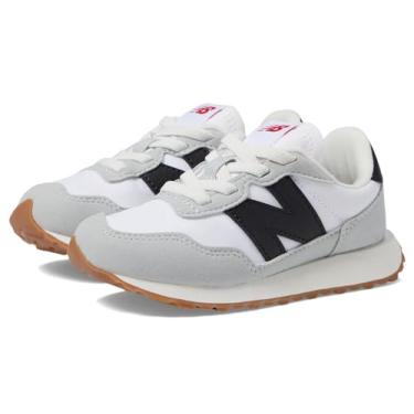 Imagem de New Balance Tênis unissex infantil 237 V1 Bungee, Branco/preto, 1 Little Kid