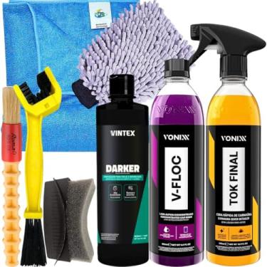 Imagem de Vonixx Kit Darker Pneu Pretinho Pinta Escape Shampoo V-Floc Cera Tok Final